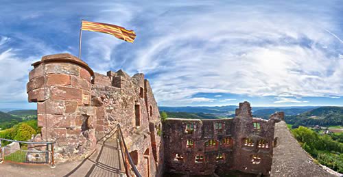 360° Panorama Rundgang in der Burgruine Hohengeroldseck